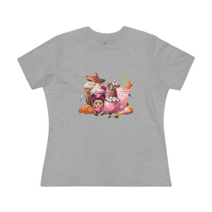 Latina Cute Beverage Women's Cotton Tee, Coffee Lover Gift, Cute Summer Shirt, Birthday Present, Cozy Foodie Tee