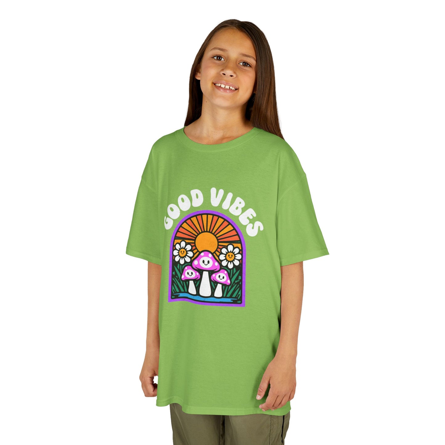 Good Vibes Kids Tee, Fun Summer Shirt, Youth Graphic Tee, Playful Cotton T-Shirt, Gift for Kids, Festival Wear