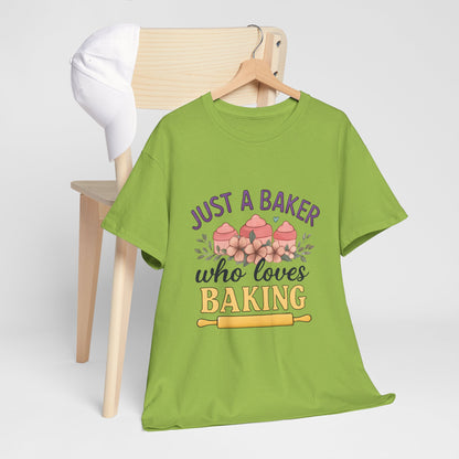 Baking Lover Tee with Cupcake and Rolling Pin Design