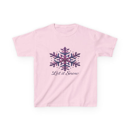 Let It Snow Dinosaur Kids Tee - Holiday Christmas Shirt