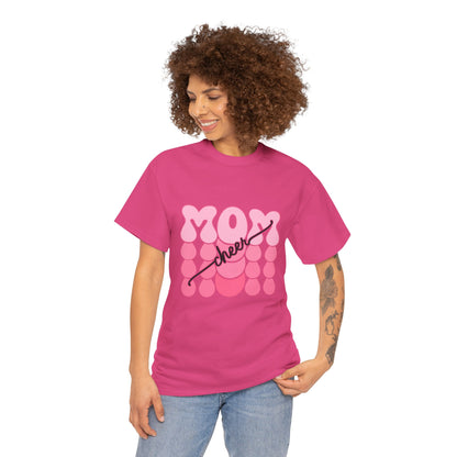 MOM Cheer – Pink Bubble Letter Spirit Tee