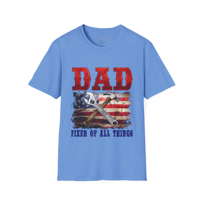Patriotic Dad T-Shirt | Fixer of All Things Gift | Father's Day, Independence Day, Birthday Present, Casual Wear, Dad Apparel