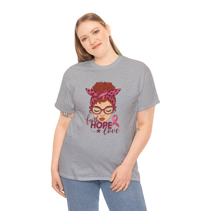 Empowering Cancer Awareness Tee, Hope Love Pink Ribbon Shirt, Inspirational Unisex Tee, Gifts for Breast Cancer Awareness, Supportive [...]