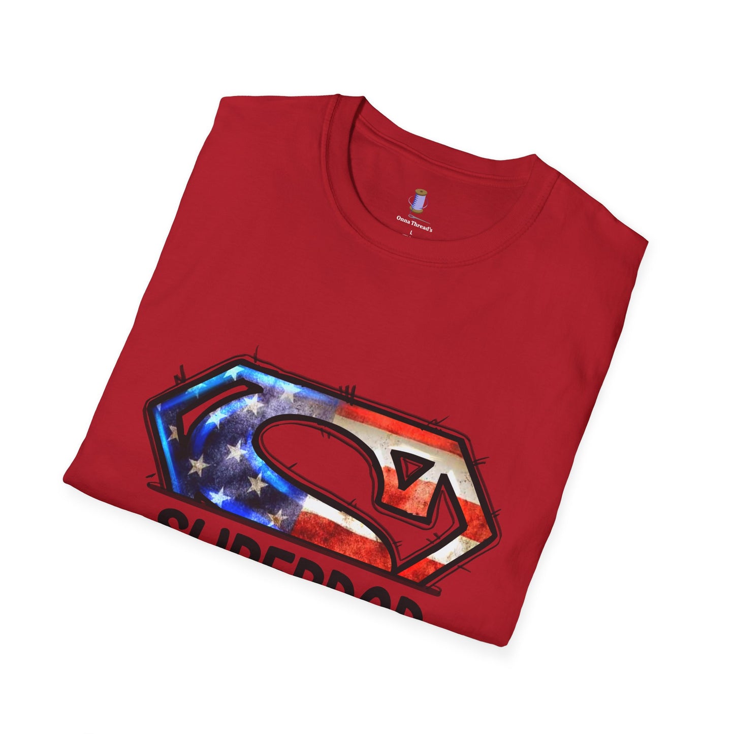 Superdad Unisex Softstyle T-Shirt | Father's Day Gift, Dad Shirt, Superhero Tee, Family T-Shirt, Patriotic Apparel
