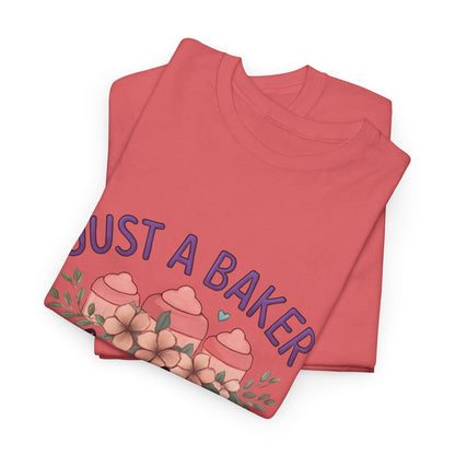 Baking Lover Tee with Cupcake and Rolling Pin Design