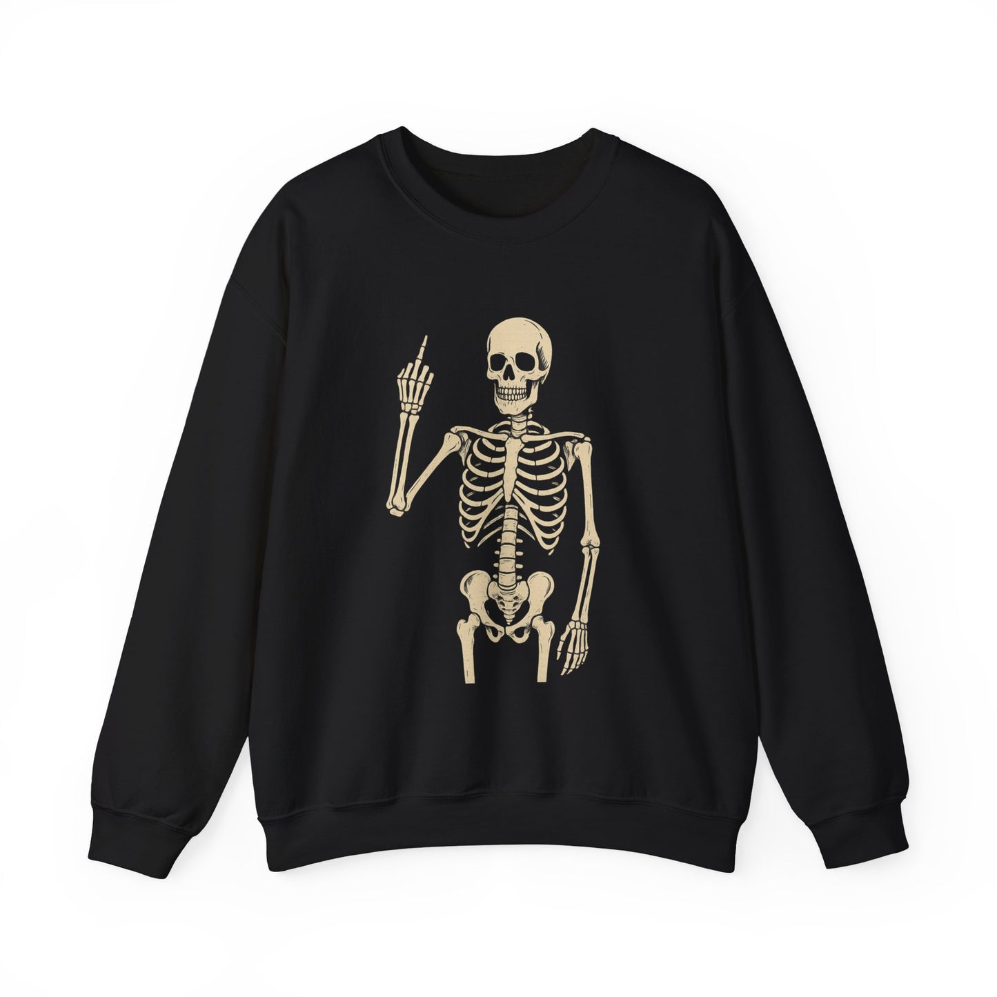 Defiant Skeleton Crewneck - Vintage Halloween Sweatshirt