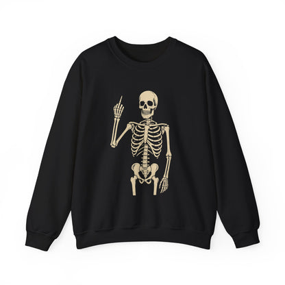Defiant Skeleton Crewneck - Vintage Halloween Sweatshirt