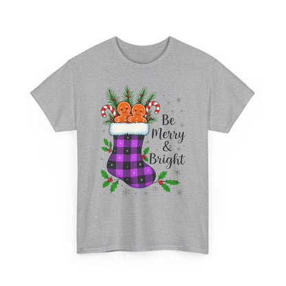 Buffalo Plaid Stocking Unisex Tee - Be Merry & Bright