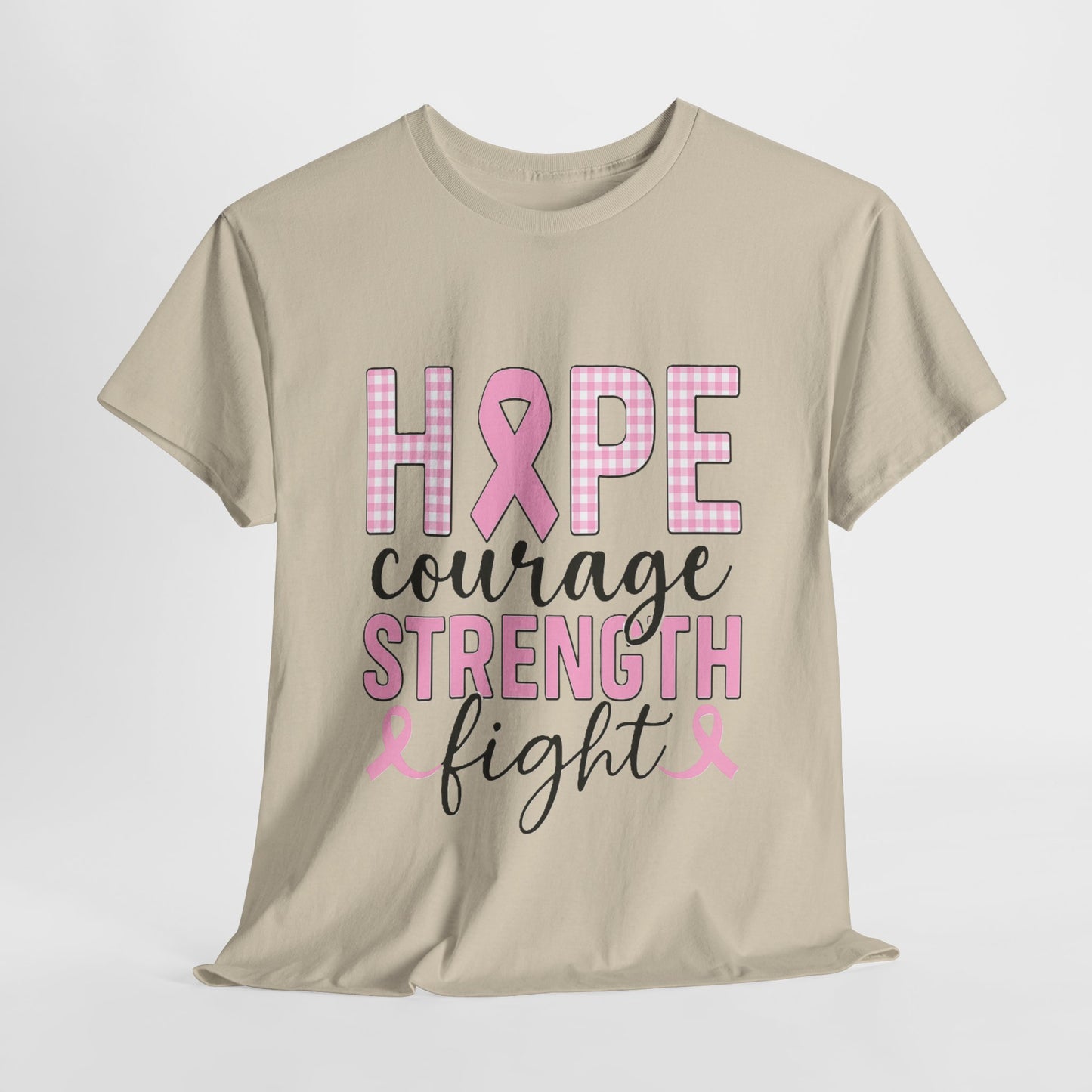 Hope, Courage & Strength Pink Ribbon Awareness Tee