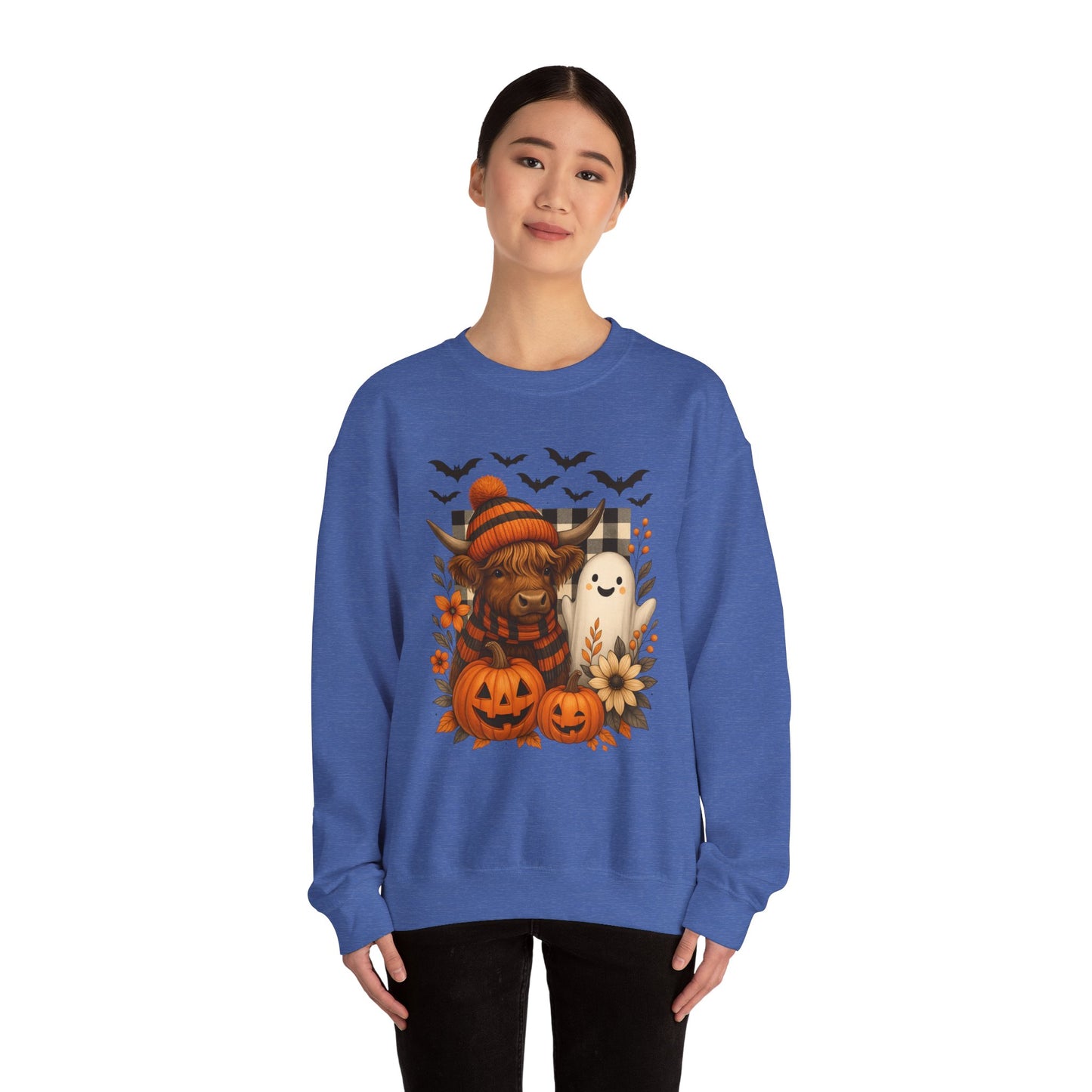 Happy Halloween Cow & Ghost Crewneck Sweatshirt