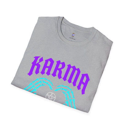 Karma Skeleton Hands T-Shirt, Unisex Graphic Tee, Halloween Costume, Spooky Gift, Alternative Apparel, Casual Wear