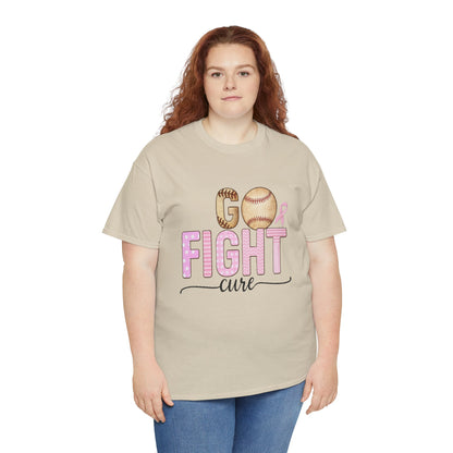 Go Fight Cure Baseball Pink Ribbon Awareness Tee