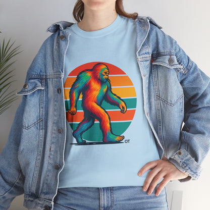 Colorful Bigfoot Unisex T-Shirt, Fun Graphic Tee for Nature Lovers, Perfect for Holidays, Festivals, Camping, Gifts