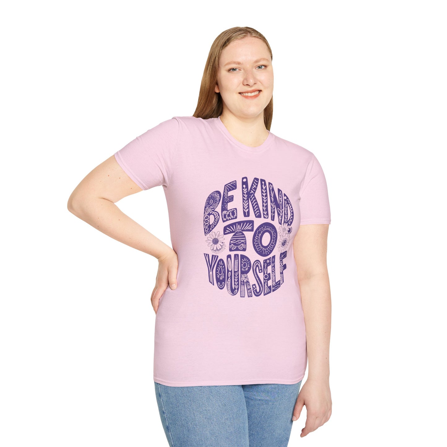 Be Kind to Yourself Unisex Softstyle T-Shirt | Positive Vibes Tee, Self-Care Gift, Relaxed Fit, Everyday Wear, Mindfulness Fashion
