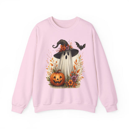 Halloween Ghost Crewneck Sweatshirt, Cozy Fall Apparel, Cute Ghost Design, Pumpkin Sweatshirt, Unisex Halloween Gift
