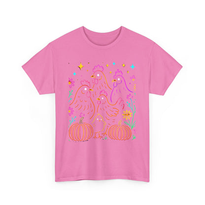 Autumn Glow Chicken Tee – Colorful Farmhouse Pumpkin Shirt