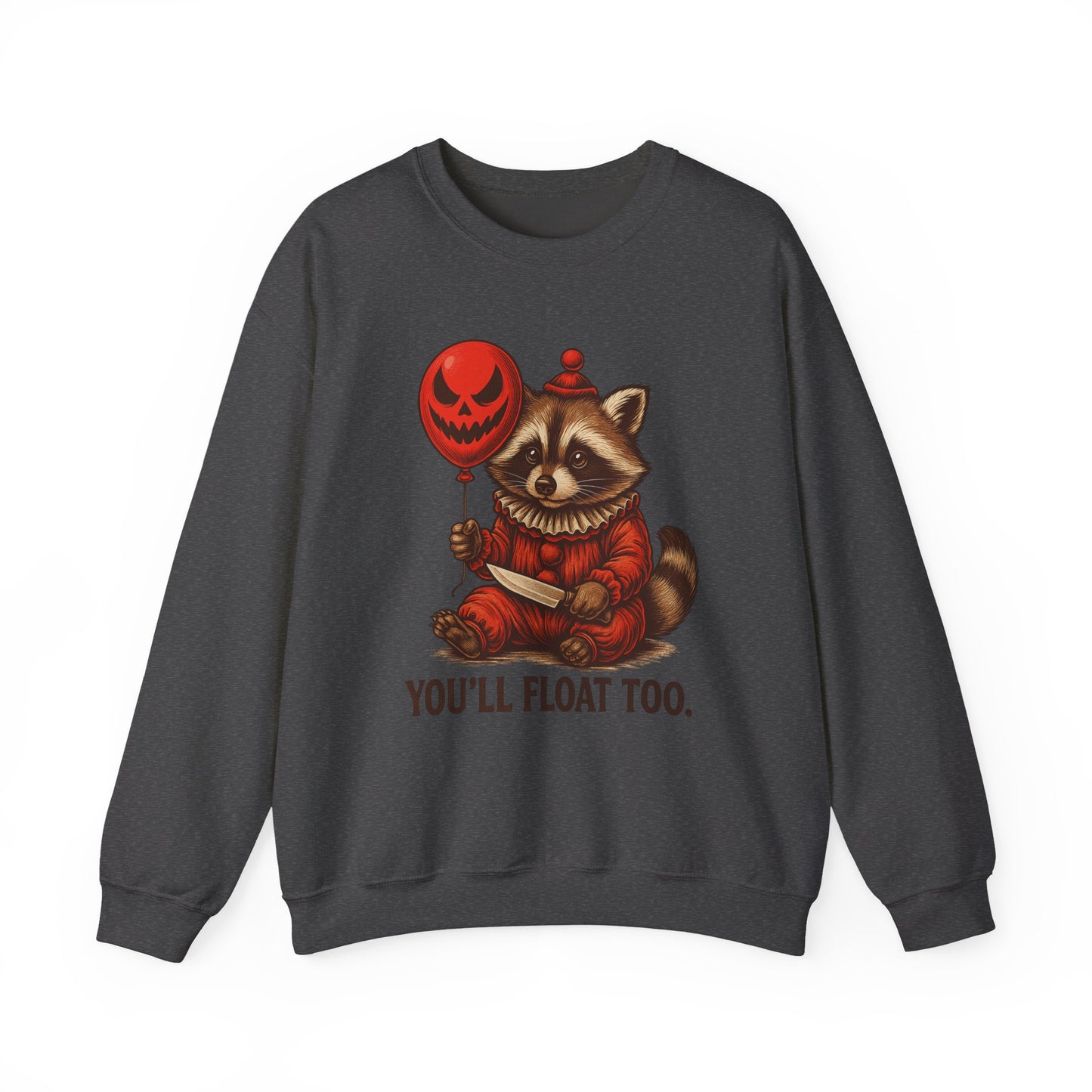 Creepy Clown Raccoon Halloween Sweatshirt