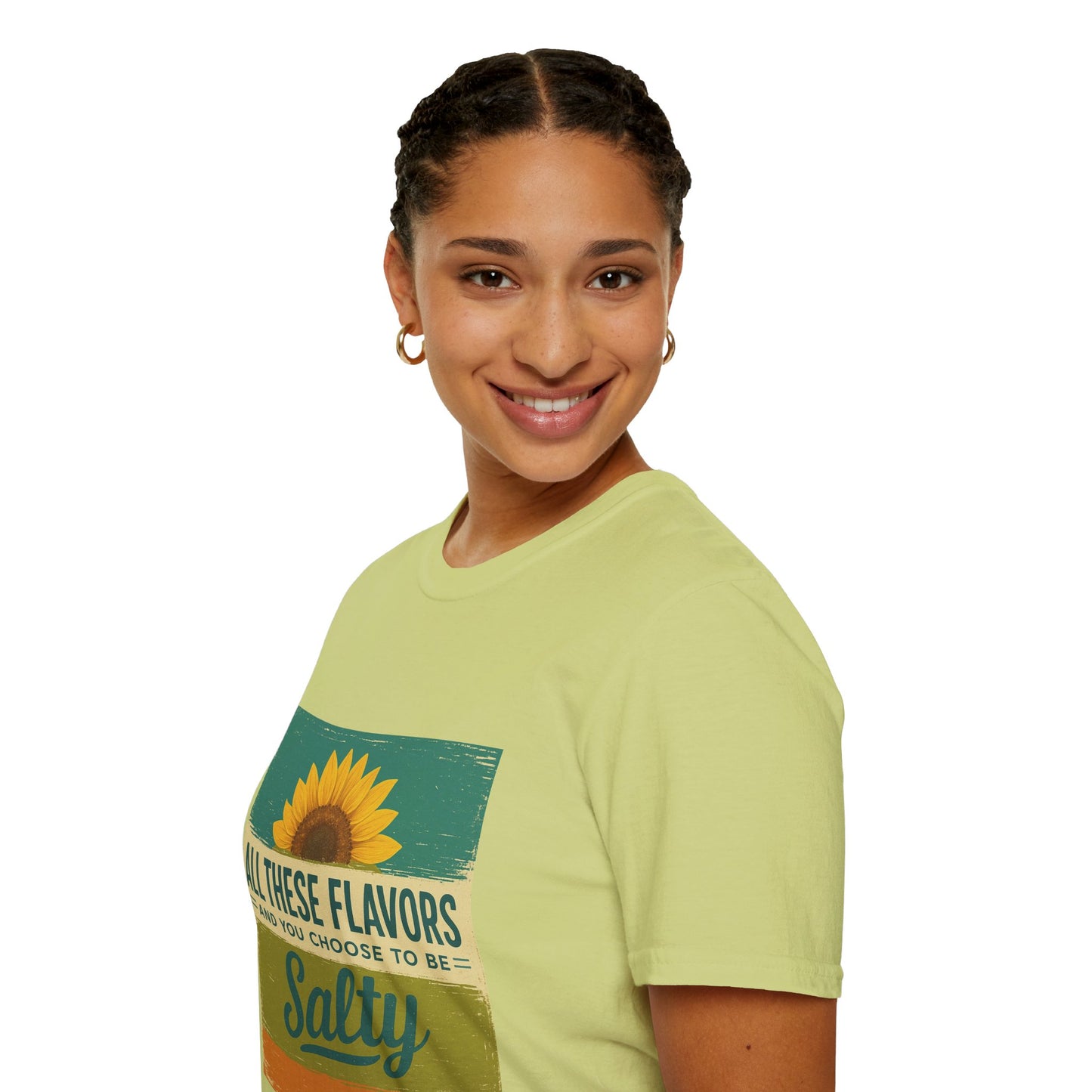 Sunflower Salty T-Shirt: Unisex Softstyle Tee for Sunshine Lovers, Casual Wear, Birthday Gift, Summer Vibes, Relaxed Style
