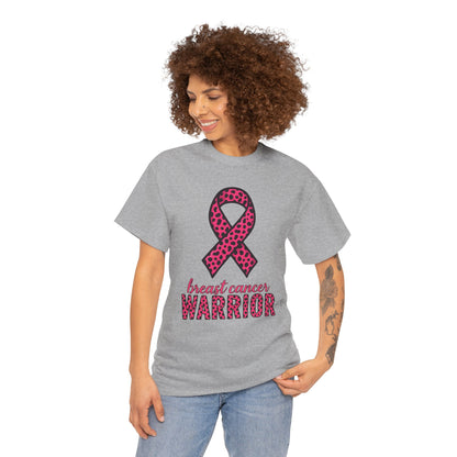 Pink Leopard Ribbon Breast Cancer Awareness Tee