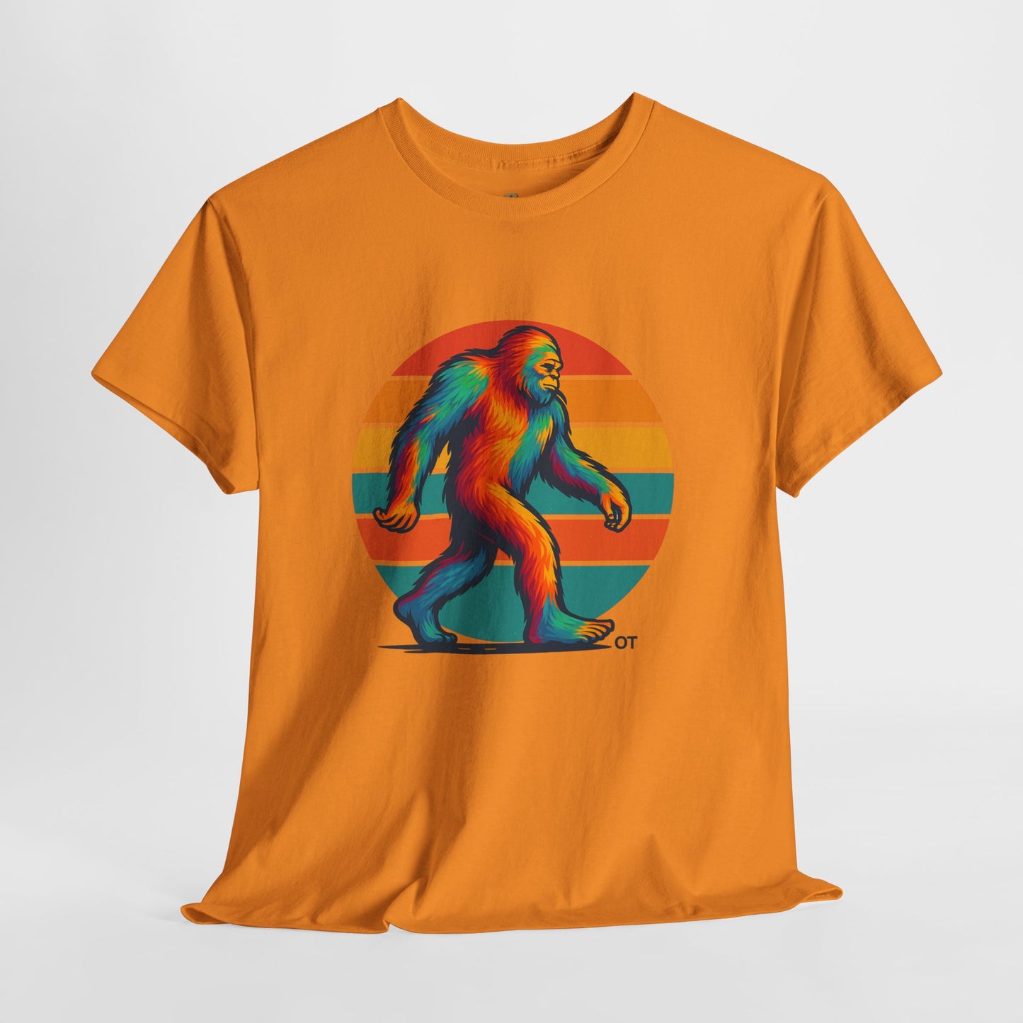 Colorful Bigfoot Unisex T-Shirt, Fun Graphic Tee for Nature Lovers, Perfect for Holidays, Festivals, Camping, Gifts