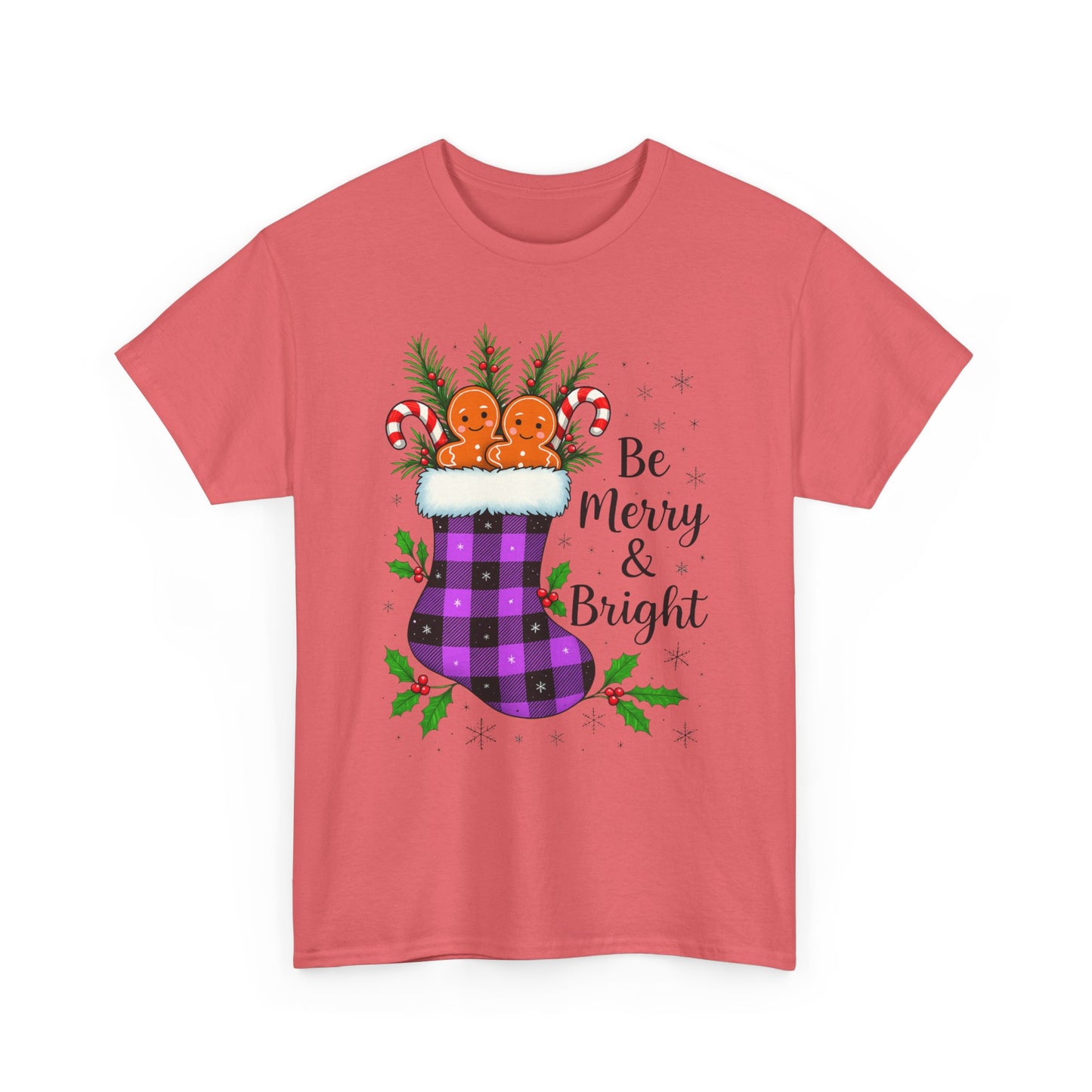 Buffalo Plaid Stocking Unisex Tee - Be Merry & Bright