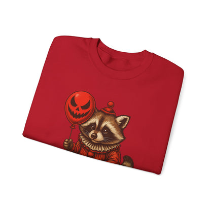 Creepy Clown Raccoon Halloween Sweatshirt