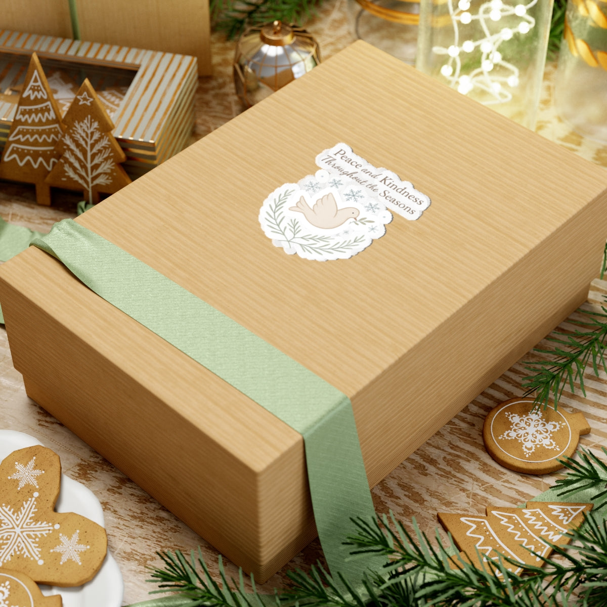 Peace and Kindness Dove Sticker — Kiss-Cut Inspirational Laptop Sticker