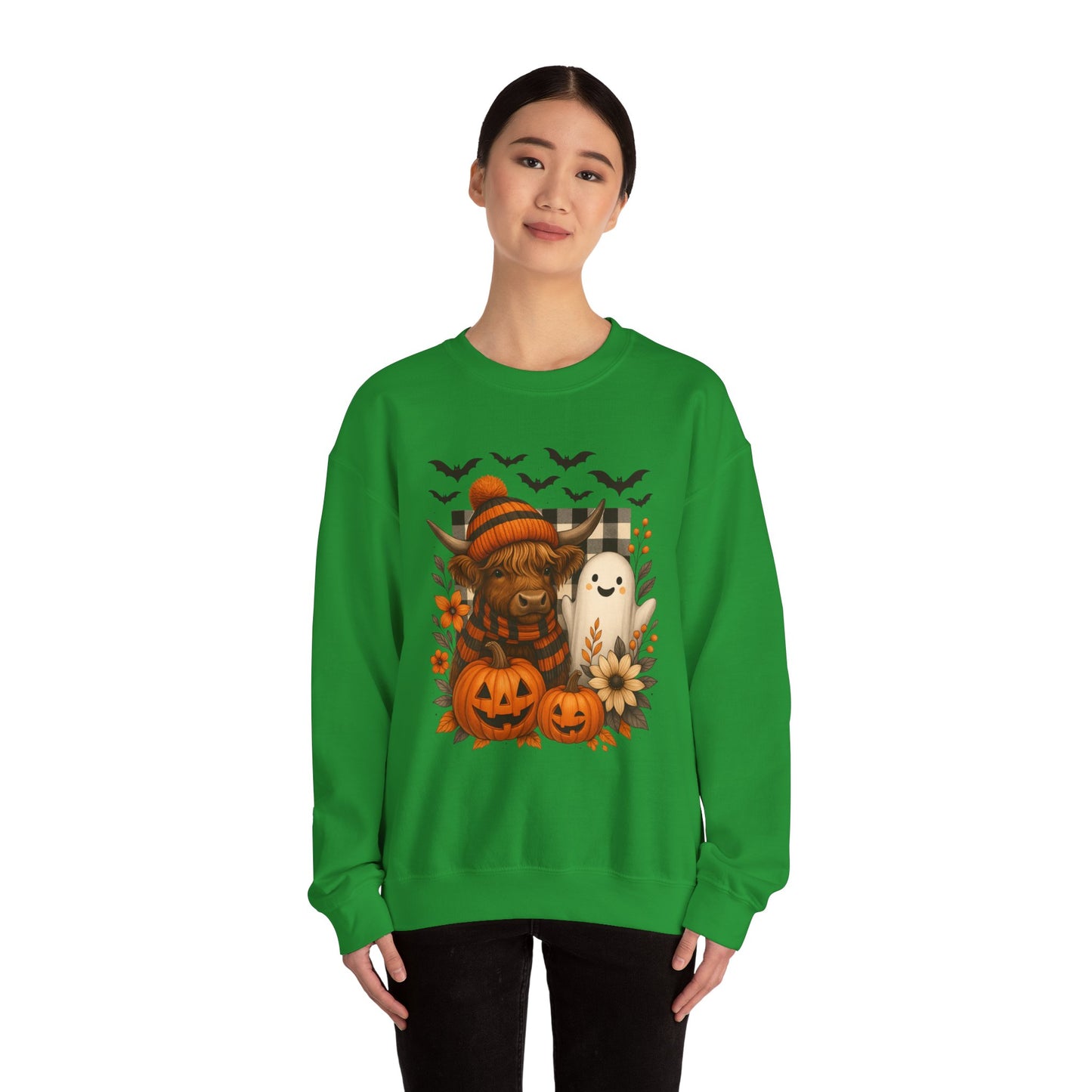 Happy Halloween Cow & Ghost Crewneck Sweatshirt
