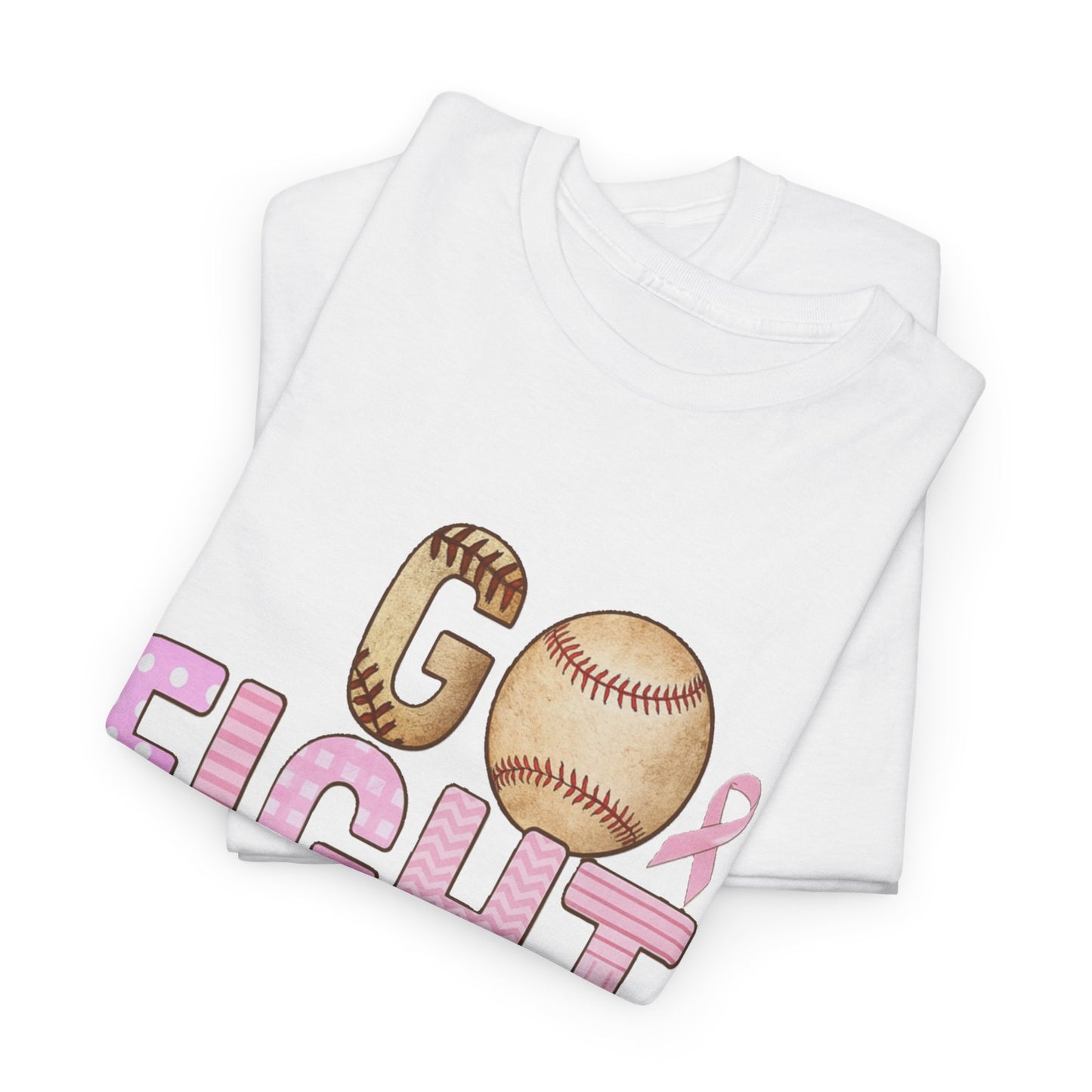 Go Fight Cure Baseball Pink Ribbon Awareness Tee