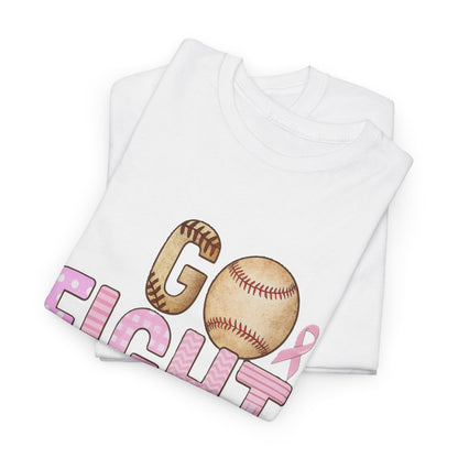 Go Fight Cure Baseball Pink Ribbon Awareness Tee