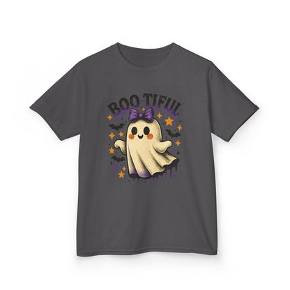 Boo-tiful Ghost Halloween Tee - Kids' Retro Graphic