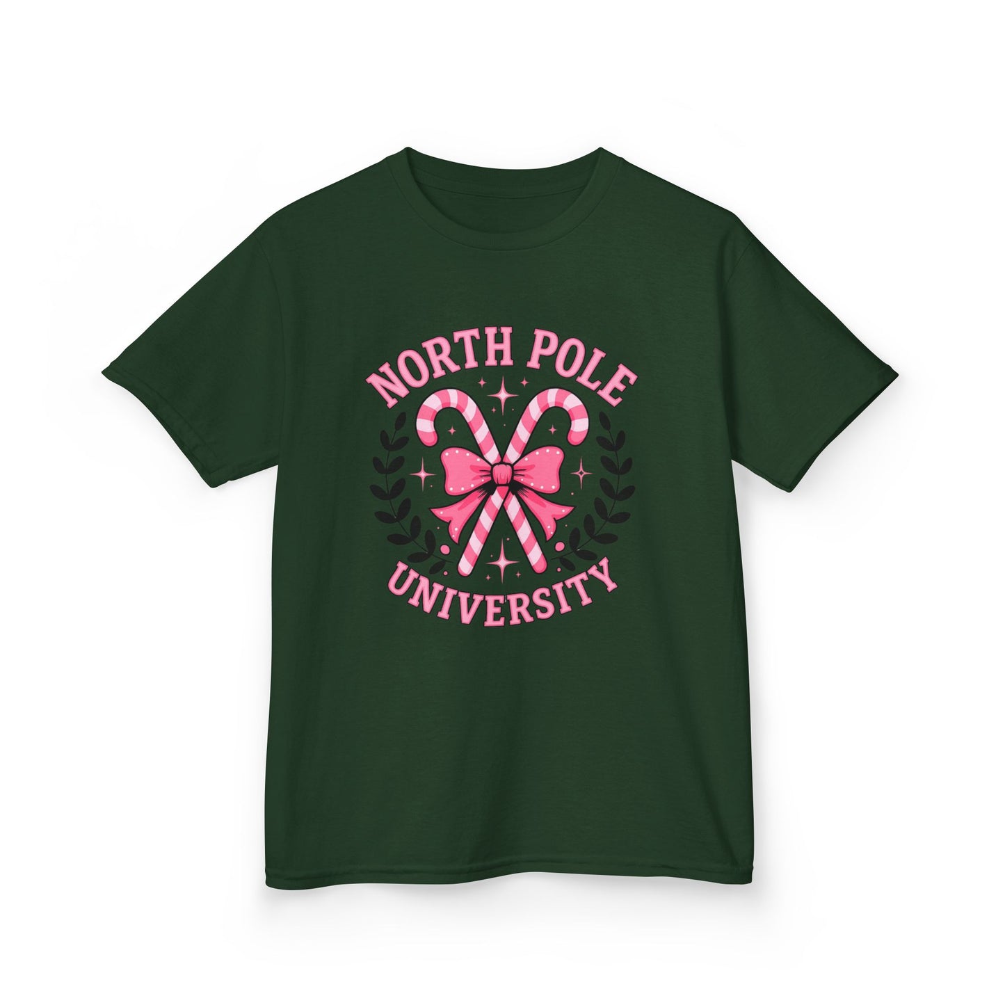 North Pole University Dino Christmas Kids Tee