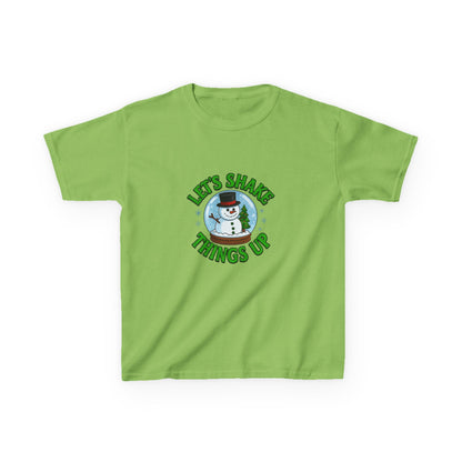 Snowman Dino Globe Kids Christmas Tee
