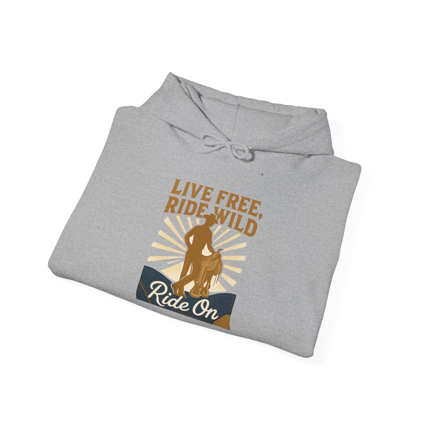 Ride Wild Hoodie — Retro Cowboy "Ride On" Graphic Sweatshirt