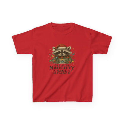 Naughty Raccoon Christmas Tee - Holiday Gift for Kids