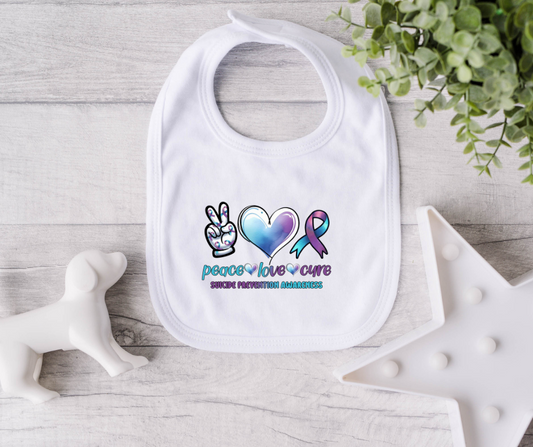 Peace Love And Cure Bib