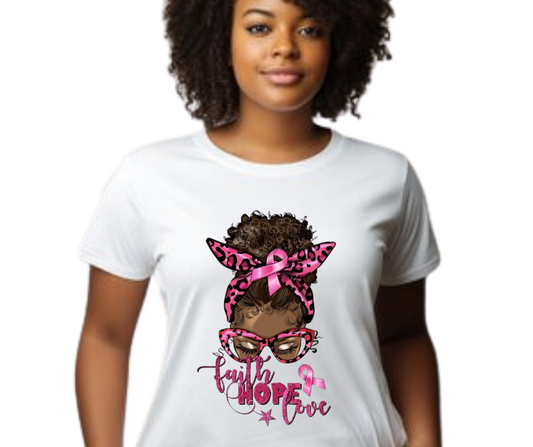 Family Hope Love Breast Cancer T-Shirt