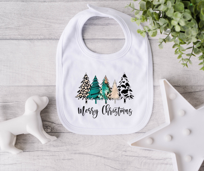 Merry Christmas Trees Bib