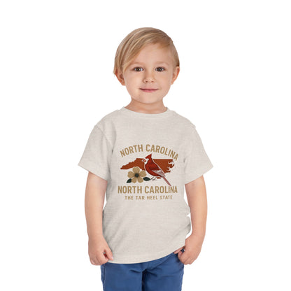 Toddler Tee - NC Cardinal and Dogwood Flower Design