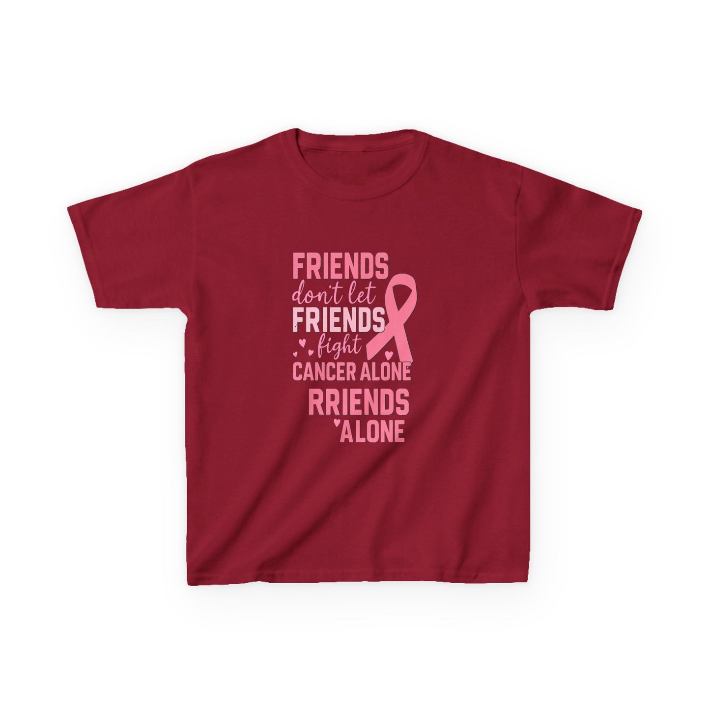 Friends Fight Cancer Alone Tee - Pink Ribbon Kids Shirt