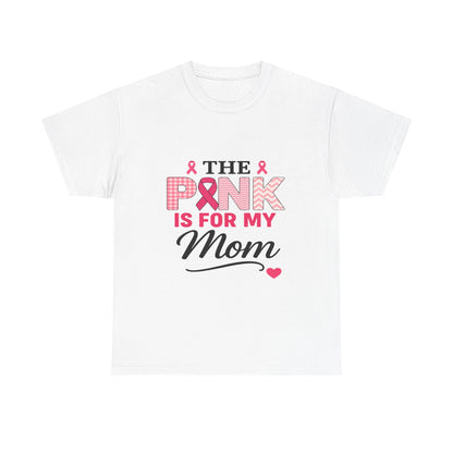 Mom's Strength: Pink Ribbon Breast Cancer Awareness Tee