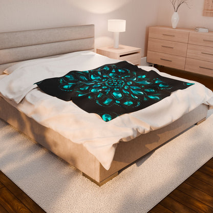 Luxe Velveteen Plush Blanket - Cozy Home Decor, Mandala Design, Gift for Her, Perfect for Winter, Soft Throw Blanket
