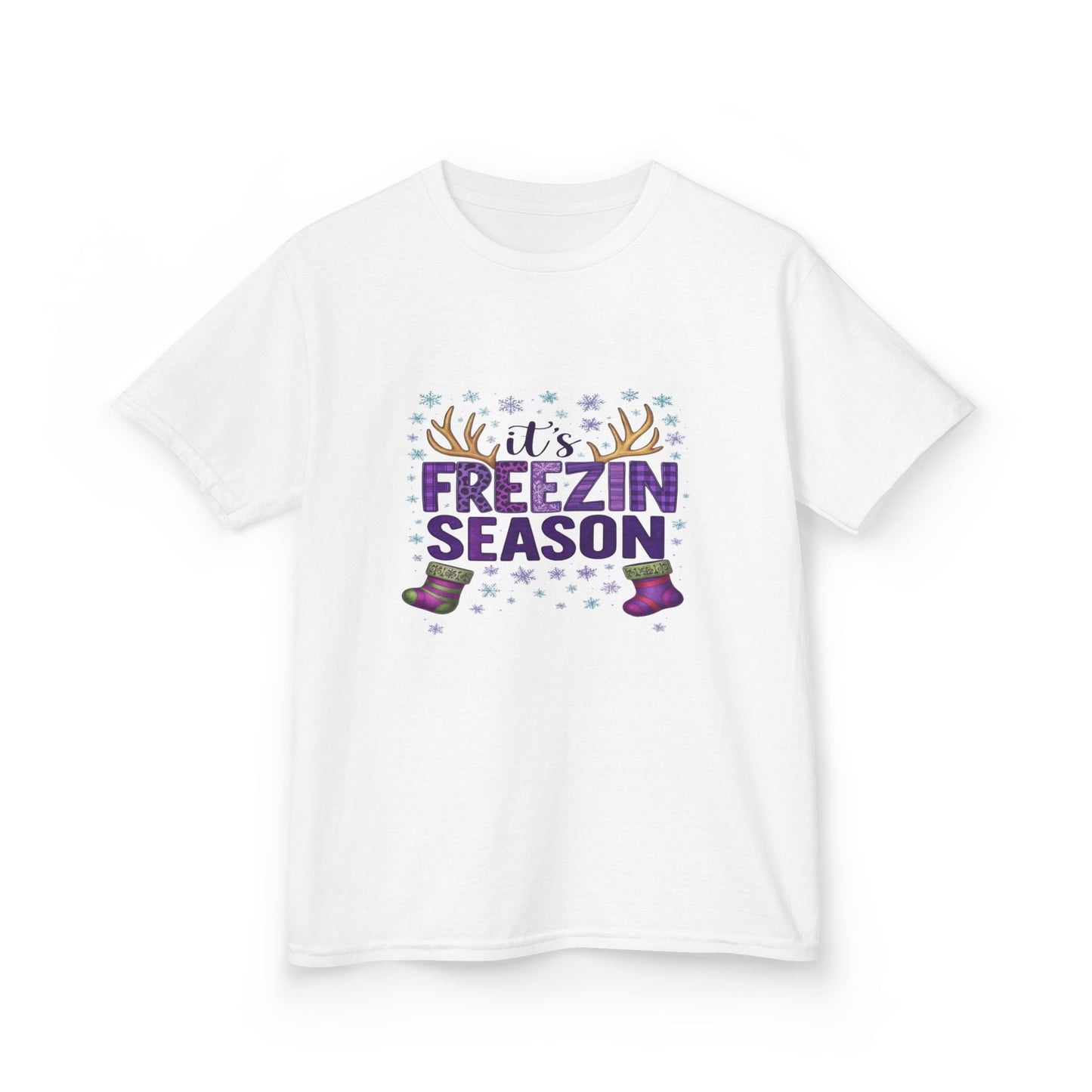 It's Freezin' Season Dino Christmas Tee - Kids Holiday Shirt
