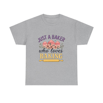 Baking Lover Tee with Cupcake and Rolling Pin Design