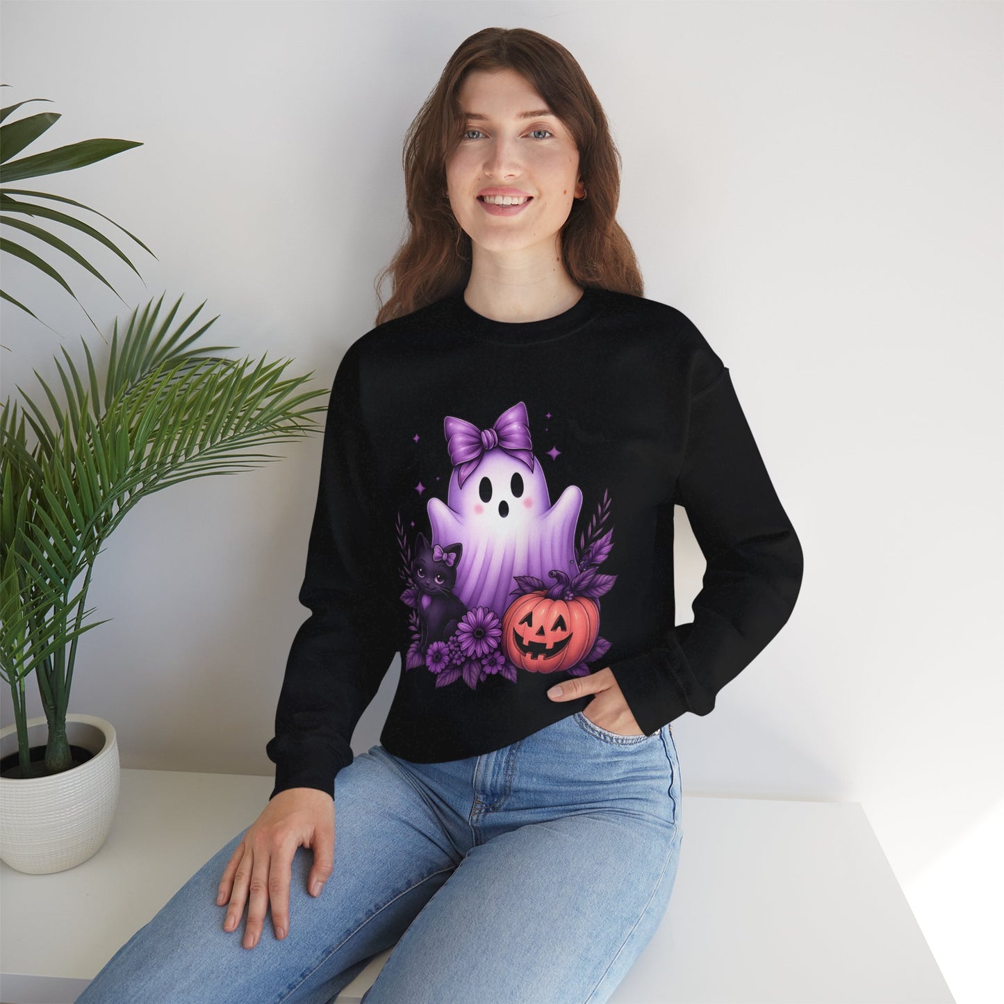 Cute Halloween Ghost Crewneck Sweatshirt