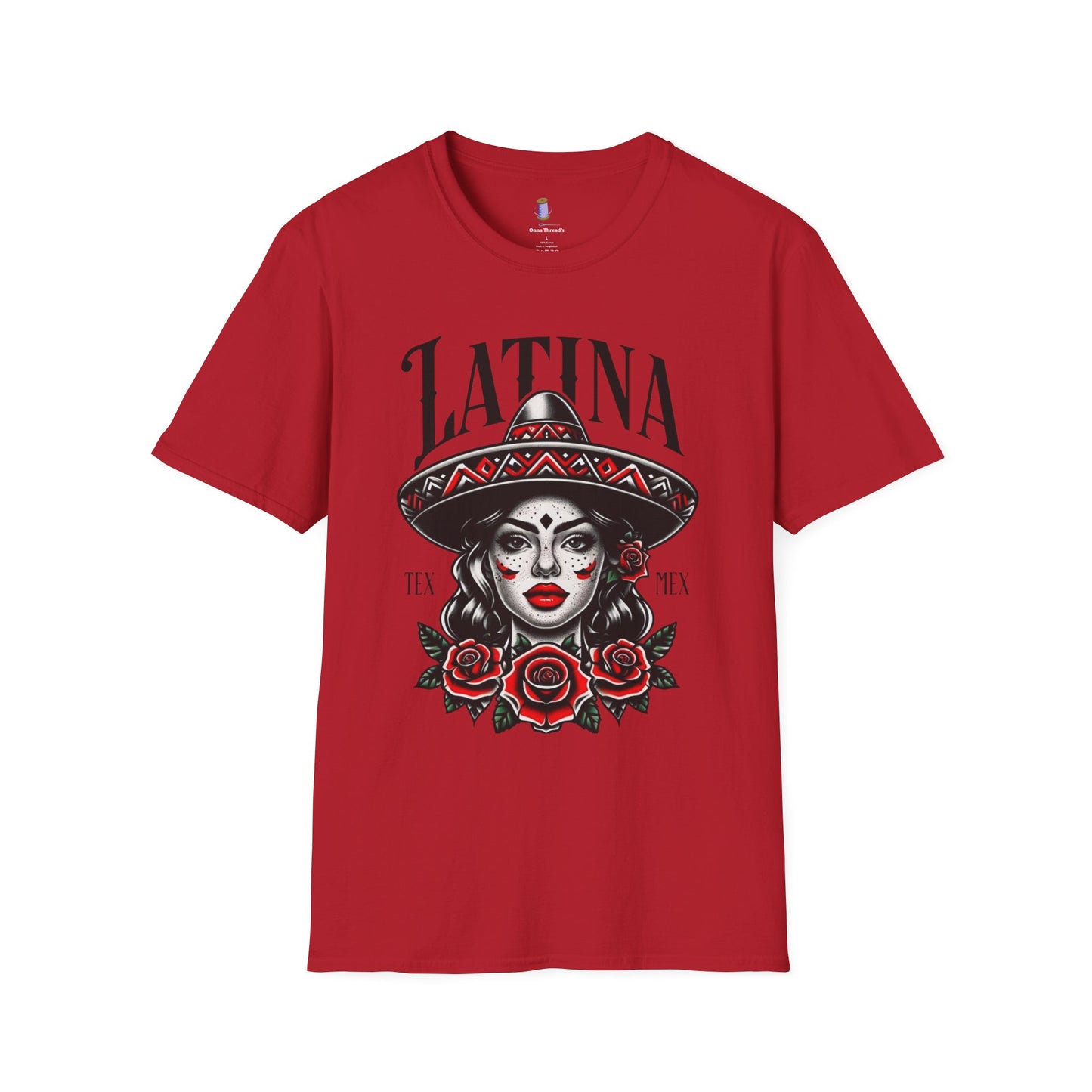 Latina Floral Graphic T-Shirt, Casual Wear, Cultural Pride Tee, Fashion for Latinas, Gifts for Her, Summer Style
