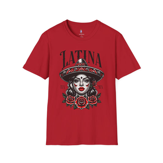 Latina Floral Graphic T-Shirt, Casual Wear, Cultural Pride Tee, Fashion for Latinas, Gifts for Her, Summer Style