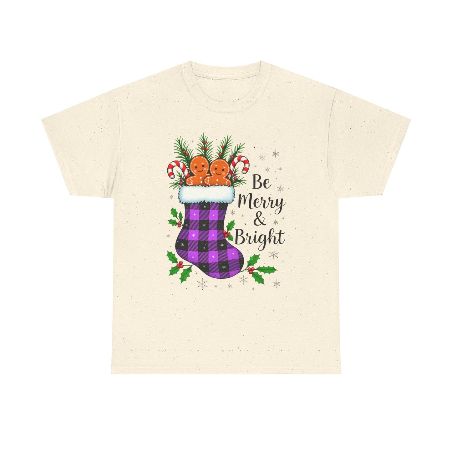 Buffalo Plaid Stocking Unisex Tee - Be Merry & Bright