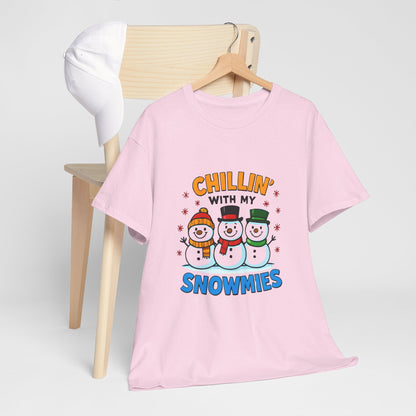 Relajándome con mis amigos de la nieve - Camiseta de concienciación sobre el cáncer