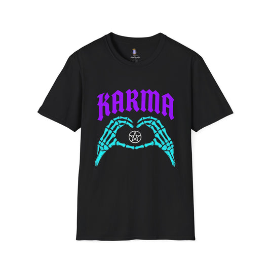 Karma Skeleton Hands T-Shirt, Unisex Graphic Tee, Halloween Costume, Spooky Gift, Alternative Apparel, Casual Wear